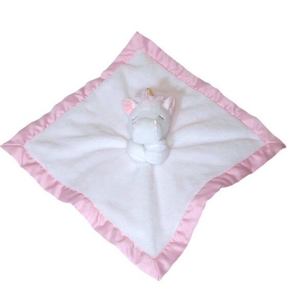 2020 Carter's Unicorn White Pink Lovey Security Blanket 14" X 14" - Picture 4 of 5
